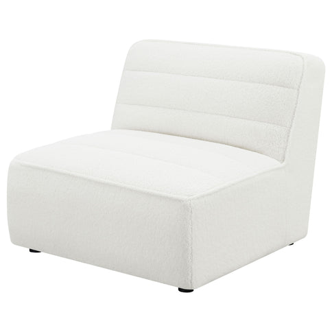 Bonnie - Upholstered Armless Chair With Channel Tufting - Ivory
