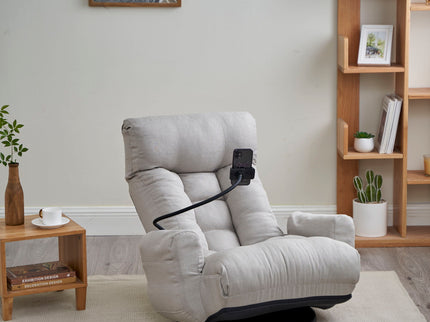 Adjustable Swivel Lounge Chair With 360 Degree Rotating Seat And Headrest Support