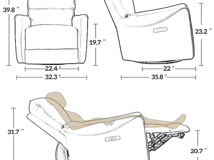 Electric Recliner Chair With Rocker And Swivel