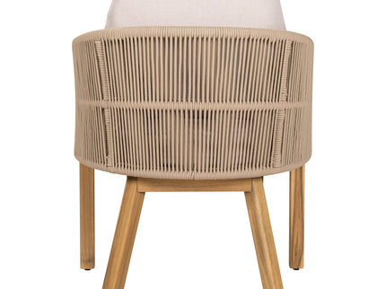 Grotta - Outdoor Dining Arm Chair (Set of 2) - Teak / Beige