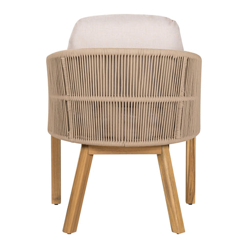 Grotta - Outdoor Dining Arm Chair (Set of 2) - Teak / Beige