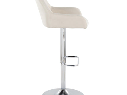Daniella - Contemporary Adjustable Barstool With Swivel With Rounded Rectangle Footrest (Set of 2)