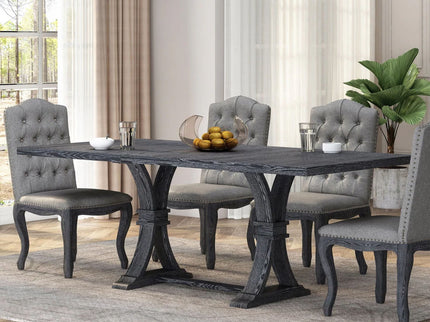 Devingo - Extendable Dining Table Rustic Style - Gray