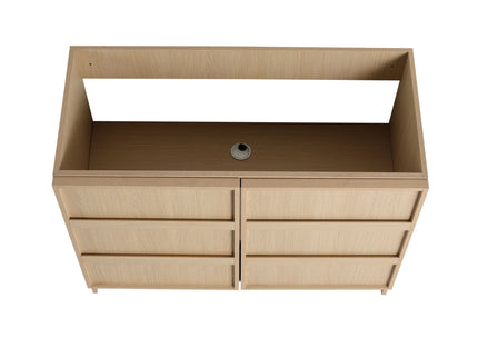 42" Freestanding Bathroom Vanity & Sink & 2 Soft Close Cabinet Doors - Oak / White