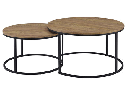 Arrize - 2 Piece Round Nesting Coffee Table Set - Mango Color