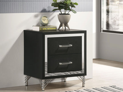 Malcolm - 2 Drawer Nightstand - Black
