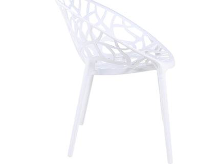 Dining Chair, Transparent Shell Design For Home (Set of 4) - White