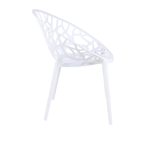 Dining Chair, Transparent Shell Design For Home (Set of 4) - White