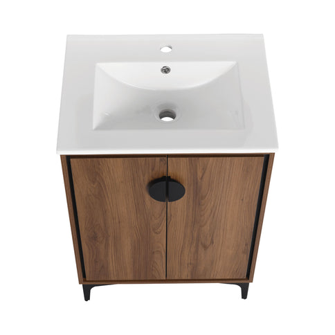 Modern Bathroom Vanity With Top Sink, Engineered Wood Storage Cabinet