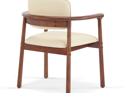 Dining Room Chairs, Ideal For Home & Kitchen (Set of 2) - Beige / Dark Walnut