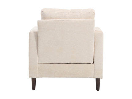 Modern Mid Century Wood Frame Armchair With Tufted Design