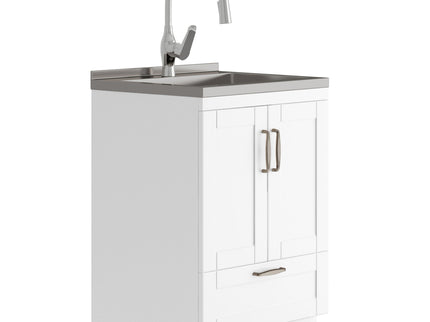 Reed - Deluxe Laundry Cabinet With Pull-Out Faucet And Stainless Steel Sink