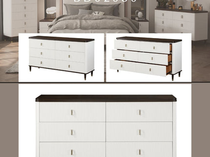 Carena - Dresser With Jewerly Tray - White / Walnut