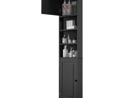 Multi Functional Corner Cabinet With Adjustable Shelves And 2 Doors