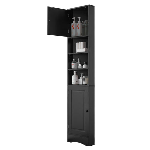 Multi Functional Corner Cabinet With Adjustable Shelves And 2 Doors
