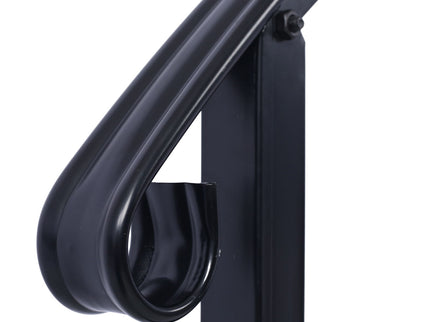 Handrails For Outdoor Steps, Fit 1 Or 3 Steps Outdoor Stair Railing, Flexible Front Porch Hand Rail, Transitional Handrails For Concrete Steps Or Wooden Stairs - Black