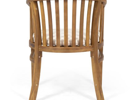 Outdoor Wooden Dining Chairs With Cushions (Set of 2)