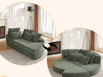 Semi Circular 2 In 1 Sofa Bed With Neck Pillow
