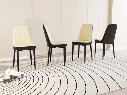 Modern Dining Chair With Cushions And Metal Legs