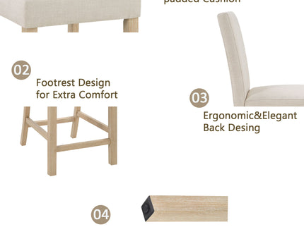 5 Piece Counter Height Table Set With 4 Chairs