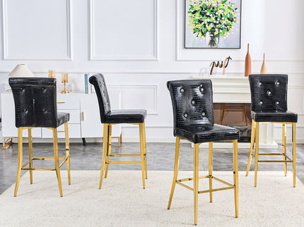Bar Chairs With Crystal Clasp Design (Set of 2)