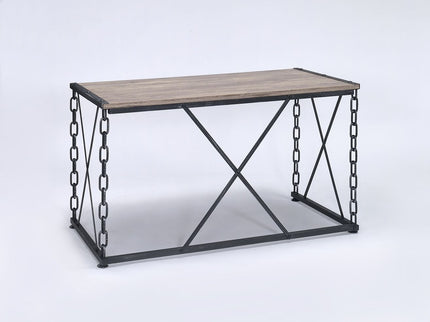 Jodie - Console Table - Rustic Oak / Antique Black