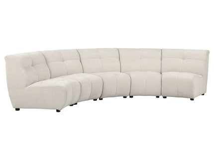 Oliver - 5 Piece Upholstered Sectional Sofa With Curved Silhouette - Ivory