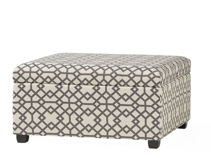 Richmond - Storage Ottoman With Unique Pattern And Ample Storage - Gray