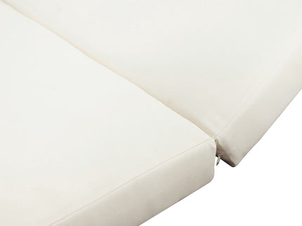 Premium Acacia Wood Lounge Chaise Set With Water Resistant Cushions, Adjustable Recline - Cream / Teak
