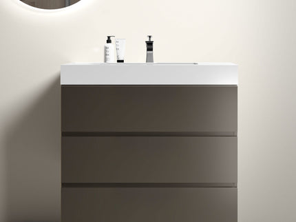 Alice - Bathroom Vanity With Sink, Large Storage Freestanding Bathroom Vanity For Modern Bathroom, One-Piece Sink Basin Without Drain And Faucet