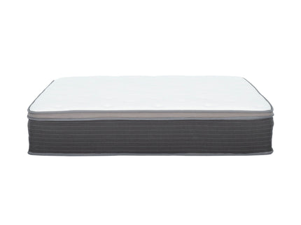 12'' Queen Size Hybrid Mattress In A Box, Plush Gel Memory Foam Mattress Top With Pocket Coil Base - Gray / White