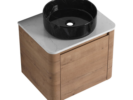 Wall Mounted Bathroom Vanity With Art Sink & 1 Soft Close Door