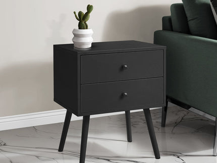 Accent Table & Storage Drawers - Black