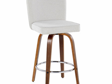 Henry - Contemporary Fixed Height Counter Stool With Swivel With Round Footrest (Set of 2)