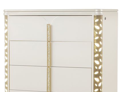 Cinderella - Chest With LED Accents And 5 Storage Drawers - Beige