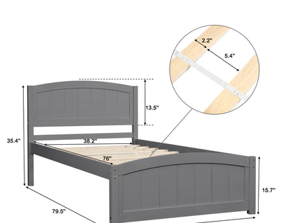Platform Bed & Headboard, Footboard And Wood Slat Support