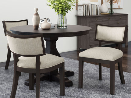 Farmhouse Style Fabric Upholstered Side Dining Chair Set