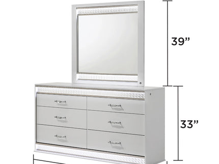 Glam - 6 Drawer Dresser With LED Lighting (Includes Dresser Only) - White