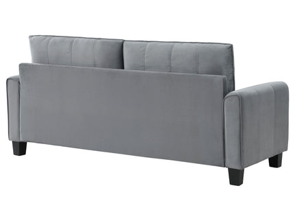 Dixon - Upholstered Sofa With Rounded Arms And Texture - Gray
