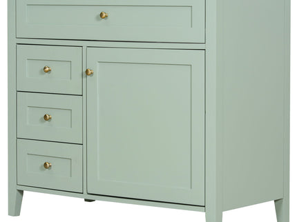 Bathroom Vanity With Sink, 3 Drawers & Cabinet With Adjustable Shelves