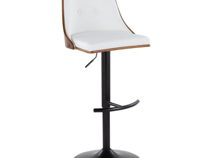 Gianna - Mid Century Modern Adjustable Barstool, Swivel With Rounded T Footrest (Set of 2)