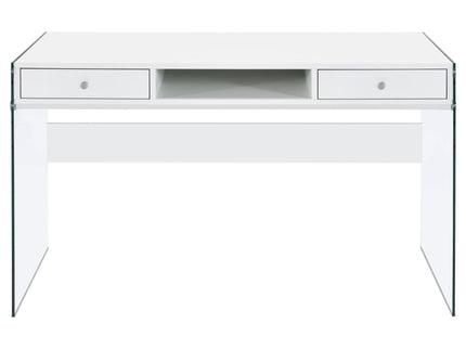 Barretta - 2 Drawer Writing Desk - Gloss White