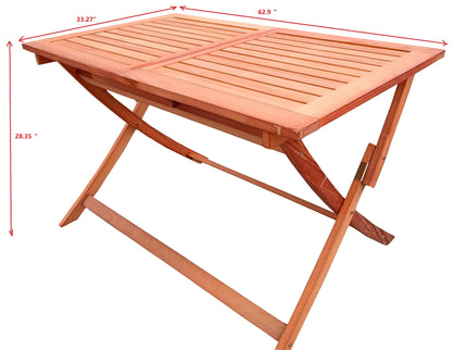 Foldable Patio Dining Set With 1 Dining Table, Indoor And Outdoor Use, Solid Wood - Teak