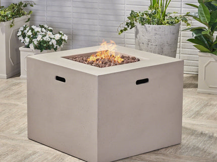 Outdoor Patio Square Gas Burning Concrete Fire Pit 40, 000 Btu