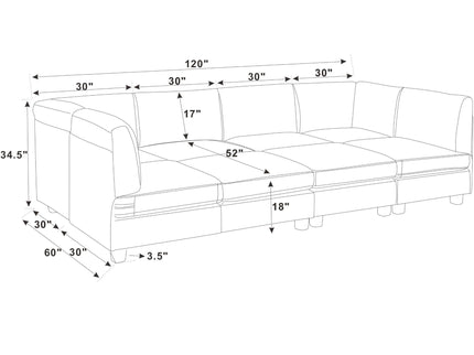 Upholstered Modular Sectional With Removable Cushions