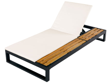 Chaise Lounge Set, 5 Position Adjustable, Flat Side Surface Storage