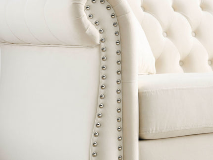 Chesterfield Sofa With Rolled Arms And Nailhead Trim