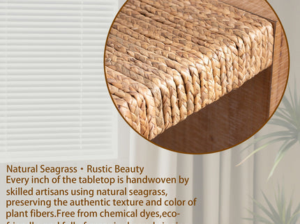Console Table, Handwoven Top - Antique Natural / Natural
