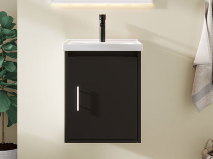 Floating Bathroom Vanity Combo, Wall Mounted Cabinet With Sink & Soft Close Doors For Small Bathrooms