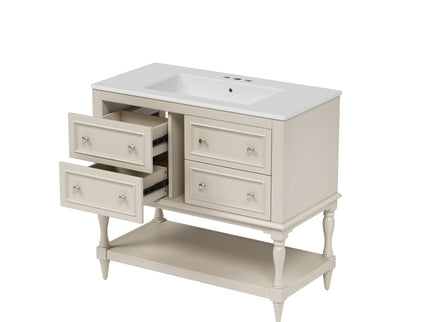 Bathroom Vanity Cabinet With Undermount Sink, 4 Drawer Set